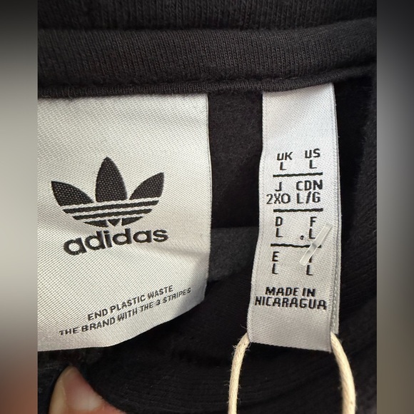 Adidas Black Sweatshirt with Colorful Peace Sign Men’s Size Large - Picture 4 of 6